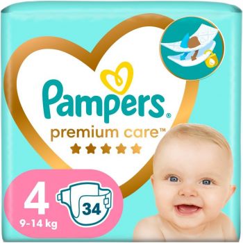 Підгузки PAMPERS Premium Care Розмір 4 (9-14 кг) 34 шт. (8001090379368) | Фото 1