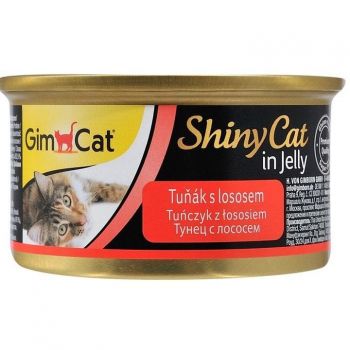 Корм вологий для котів GimCat Shiny Cat з тунцем та лососем у желе 70г (4002064414317) | Фото 1