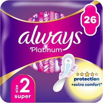 Купить средство женской гигиены Прокладки гігієнічні ALWAYS Platinum Super Розмір 2 26 шт (8001841913841) | Фото 1