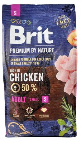 Сухий корм для дорослих собак дрібних порід Brit Premium Adult S зі смаком курки 8 кг (8595602526307) | Фото 2