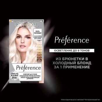 Фарба для волосся L'Oréal Paris Preference Ультраплатинова (3600522272960) Фарба для волосся L'Oréal Paris Preference Ультраплатинова (3600522272960) | Фото 5