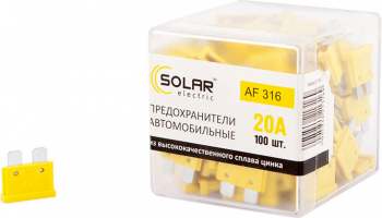Набір запобіжників Solar стандарт 20А 100шт (AF316) | Фото 2