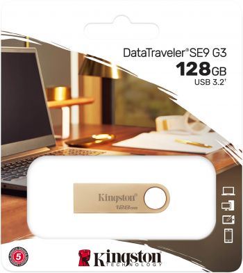 Накопичувач USB 3.2 Kingston 128GB Gen1 DT SE9 G3 Gold (DTSE9G3/128GB) Накопичувач USB 3.2 Kingston 128GB Gen1 DT SE9 G3 Gold (DTSE9G3/128GB) | Фото 3