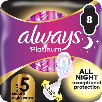 Прокладки гігієнічні Always Platinum Secure Night Extra Розмір 5 8 шт (8700216186742) | Фото 1