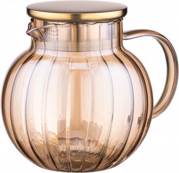 Заварник ARDESTO Golden Moon 1000мл, боросилікатне скло, бамбук, золотистий (AR3010BBG) | Фото 2