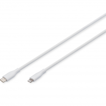 Кабель Digitus Type-C - Lightning Data/Charge, USB 2.0, 60W, 1м, White (AK-600110-010-W) | Фото 1
