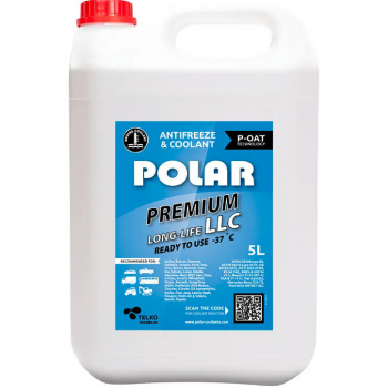 Антифриз POLAR Premium Long LLC G11 -37C синій 5л (6413040001304) | Фото 1
