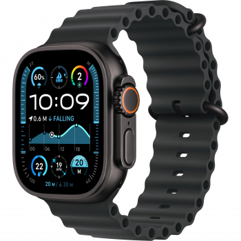 Годинник APPLE Watch Ultra 2 GPS + Cellular 49mm Black Titanium Case with Black Ocean Band (2024) (MX4P3UL/A	) | Фото 1