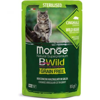 Monge Cat Be Wild Gr. Free м'ясо дикого кабана з овочами, 85 г (8009470012805) | Фото 1
