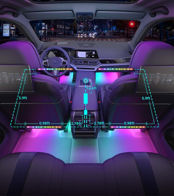 Набір розумного підсвічування для автомобіля Govee H7090 RGBIC Interior Car Lights, чорний Набір розумного підсвічування для автомобіля Govee H7090 RGBIC Interior Car Lights, чорний | Фото 7
