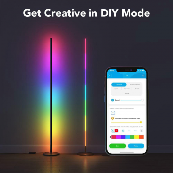 Торшер розумний Govee H6076, 1000Lm, RGBICW, WI-FI/Bluetooth, чорний (H6076312) Торшер розумний Govee H6076, 1000Lm, RGBICW, WI-FI/Bluetooth, чорний (H6076312) | Фото 2