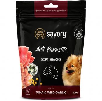 Savory з антипаразитарним ефектом для собак, тунець та дикий часник 200 г (4820232631324) | Фото 1