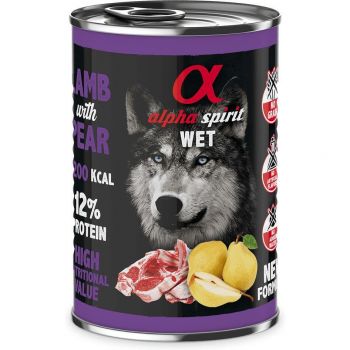 Вологий корм для дорослих собак Alpha Spirit Lamb with pear з ягнятиною та грушами 400г Вологий корм для дорослих собак Alpha Spirit Lamb with pear з ягнятиною та грушами 400г | Фото 1