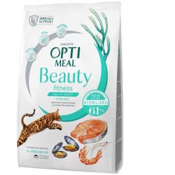 Сухий корм Optimeal Beauty Fitness для стерилізованих котів з морепродуктами 1.5кг (B1802601) | Фото 1