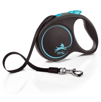 Повідець-рулетка Flexi Black Design L до 50 кг 5 м блакитний (4000498034132) Повідець-рулетка Flexi Black Design L до 50 кг 5 м блакитний (4000498034132) | Фото 1