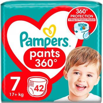 Підгузки-трусики Pampers Pants Giant Plus розмір 7 17+кг 42шт (8700216341639) | Фото 1