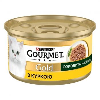 Вологий корм для котів Purina Gourmet Gold Соковита насолода з куркою 85 г (8445290823342) | Фото 1