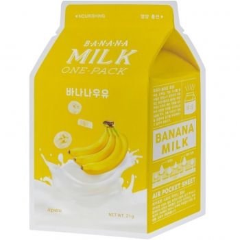 Тканинна маска для обличчя A'PIEU Milk One-Pack з банановим екстрактом 21мл (8806185797573) Тканинна маска для обличчя A'PIEU Milk One-Pack з банановим екстрактом 21мл (8806185797573) | Фото 1