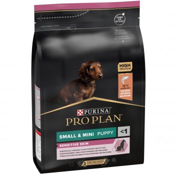 Сухий корм для цуценят малих порід із чутливою шкірою Purina ProPlan Puppy з лососем, 3 кг (7613035123809) | Фото 1