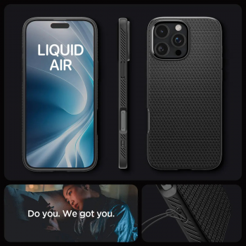Чохол Spigen для APPLE iPhone 16 Pro Max, Liquid Air, Matte Black (ACS07988) | Фото 17