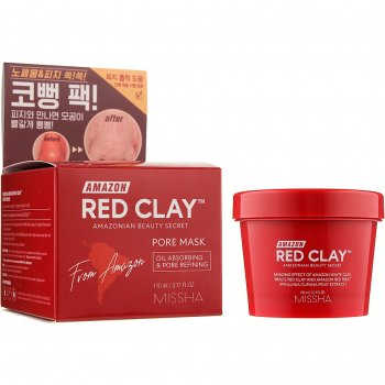 Маска для обличчя Missha Amazon Red Clay Pore Mask для очищення пор 110мл (8809643534987) | Фото 1