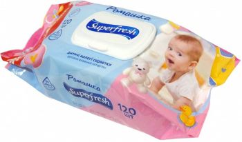Купить влажные салфетки Серветки вологі Superfresh Baby chamomile 120 шт (4823071619010) | Фото 4