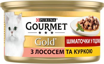 Purina Gourmet Gold з лососем та куркою, шматочки в підливі 85 г (7613032618674) Purina Gourmet Gold з лососем та куркою, шматочки в підливі 85 г (7613032618674) | Фото 2