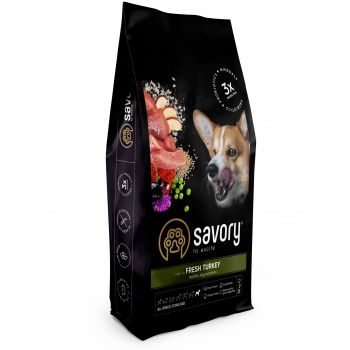 Корм Savory All Breed Sterilised rich in Fresh Turkey сухий з індичкою для стерилізованих собак 12кг (4820232631515) | Фото 1