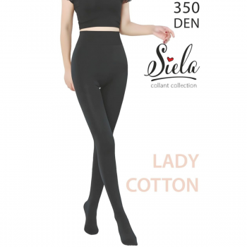 Колготи жіночі SIELA Lady Cotton 350 Den 2 р чорні | Фото 1