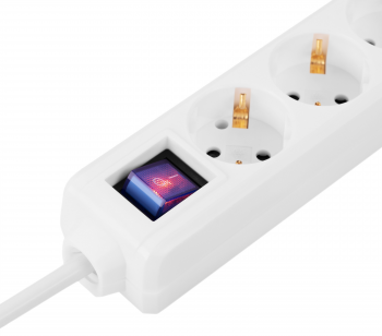 Мережевий подовжувач 2E 6хТип F, 3х1,5мм, 3м, white (2E-U06ESM3WH) | Фото 4