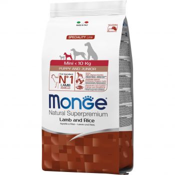 Сухий корм для цуценят MONGE DOG Mini Puppy & Junior ягня з рисом, 2,5 кг (8009470011525) | Фото 1