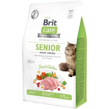 Сухий корм для кішок з надмірною вагою Brit Care Cat GF SENIOR Weight Control З куркою, 0,4 кг (8595602540952) | Фото 1