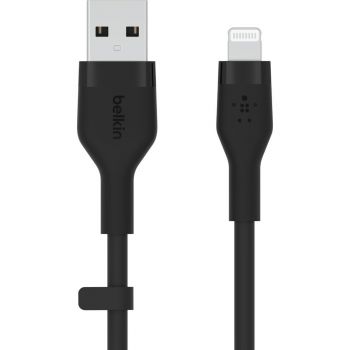 BELKIN USB-A - Lightning силіконовий, з кліпсою, 3m Black (CAA008BT3MBK) | Фото 1
