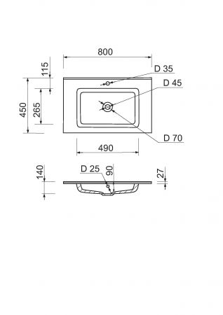 Купить раковину Набір для ванної Adamant Flate 80, з сифоном Click-Clac (4824296207801) | Фото 10