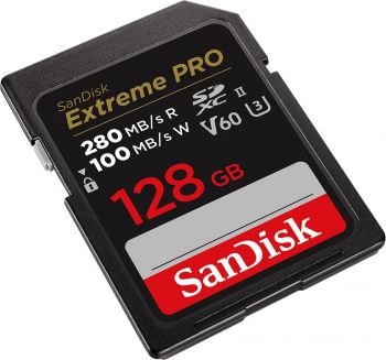 Карта пам'яті SanDisk SD 128GB C10 UHS-II U3 R280/W100MB/s Extreme Pro V60 (SDSDXEP-128G-GN4IN) | Фото 3