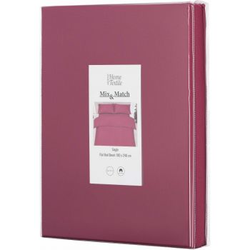 Простирадло ARDESTO Mix&Match, 180х240см, 100% бавовна, сатин, ягідний (ART1824FSR) | Фото 2