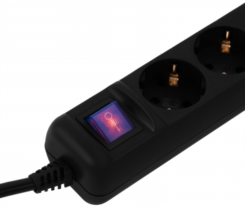 Мережевий подовжувач 2E 3хТип F, 3 х 1,5мм, 3м, black (2E-U03ESM3BK) | Фото 2