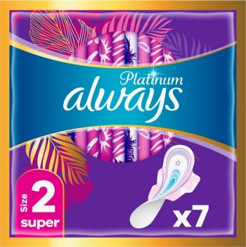 Гігієнічні прокладки ALWAYS Platinum Super 7 шт (8001090444950) | Фото 1