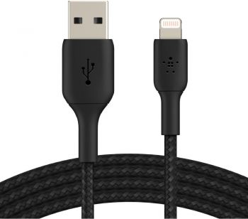 BELKIN USB-A - Lightning, BRAIDED, 2m, black (CAA002BT2MBK) | Фото 5