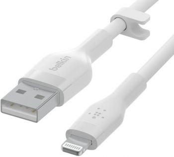 Belkin USB-A - Lightning, SILICONE, 1m, white (CAA008BT1MWH) | Фото 2