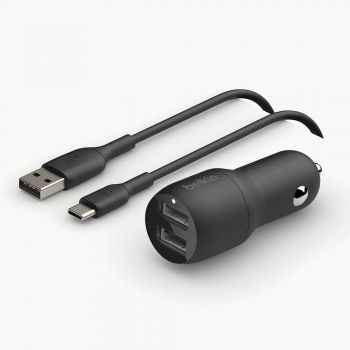 BELKIN Car Charger 24W Dual 2*USB-A + cable USB-C 1m, black (CCE001BT1MBK) BELKIN Car Charger 24W Dual 2*USB-A + cable USB-C 1m, black (CCE001BT1MBK) | Фото 4