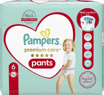 Дитячі одноразові підгузки-трусики PAMPERS PremiumCare Pants Giant (15+кг) 31шт (8001090759917) | Фото 4