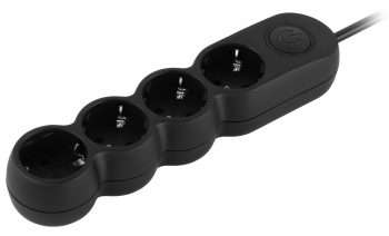 Мережевий подовжувач 2E Plus 4хТип F, 3х1мм, 3м, black (2E-U04VESM3BK) | Фото 3