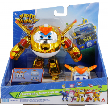 Ігровий набір Super Wings Transforming Золотий Хлопчик та улюбленець (EU770441) | Фото 1