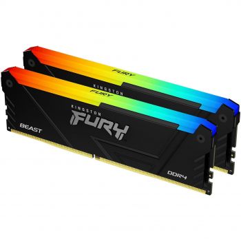 Пам'ять для ПК KINGSTON DDR4-3200 32GB KIT (16GBx2) FURY Beast RGB (KF432C16BB12AK2/32) | Фото 1