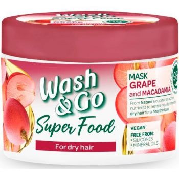 Купить маску для волос Маска для сухого волосся Wash&Go Super Food з виноградом та макадамією 300мл (8008970053073) | Фото 1