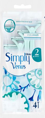 Купить станок для бритья Бритва без змінних картриджів Gillette Venus Simply 2, 4шт (8700216143714) | Фото 2
