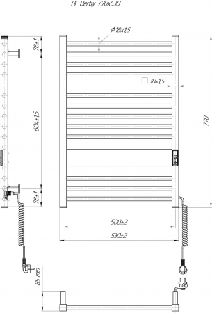 Сушарка для рушників Hygge Family електрична Derby, 770х530х80мм (6.1.0402.06.WM) Сушарка для рушників Hygge Family електрична Derby, 770х530х80мм (6.1.0402.06.WM) | Фото 4
