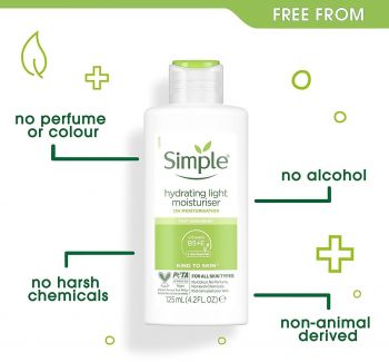 Крем зволожувальний Simple Hydrating Light Moisturiser Kind to Skin 125 мл (5011451103931) Крем зволожувальний Simple Hydrating Light Moisturiser Kind to Skin 125 мл (5011451103931) | Фото 4