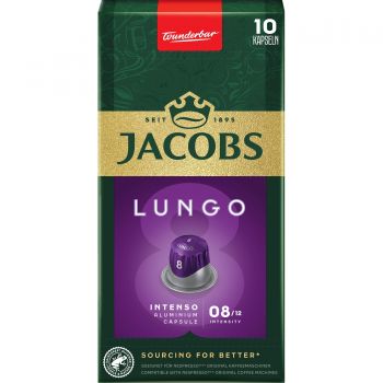 Кава Jacobs капсули Lungo Intenso, купаж арабіка /робуста, 10шт, Nespresso (8711000371244) | Фото 1